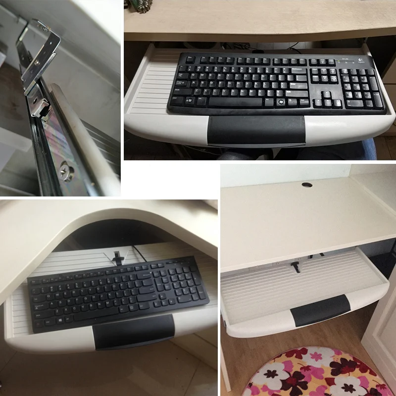 Soporte de teclado Industrial para juegos de ordenador, soporte de teclado  retráctil de aluminio, ajustable y giratorio - AliExpress