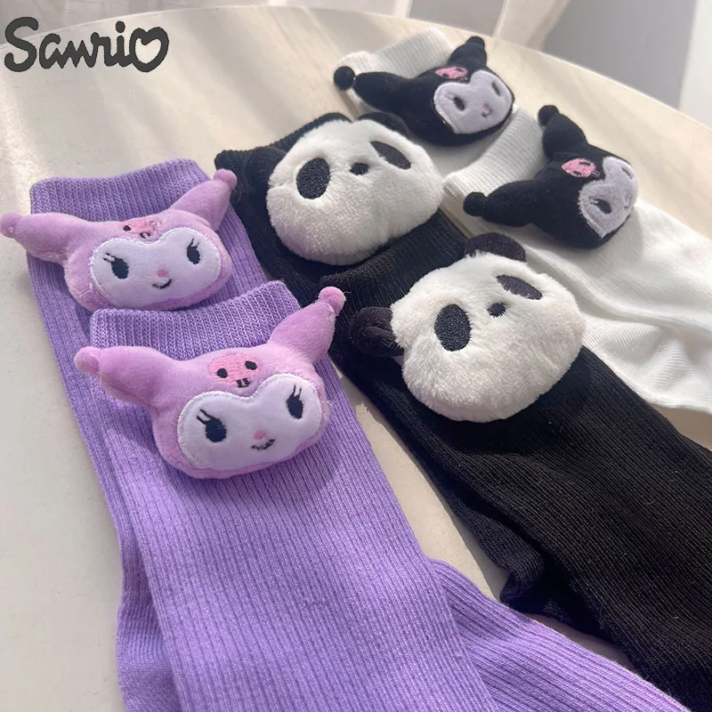 

Новинка 2024, Детские теплые носки Sanrio из плюша с мультяшным рисунком, милые женские носки до середины икры для девочек, милые детские носки, подарки на день рождения