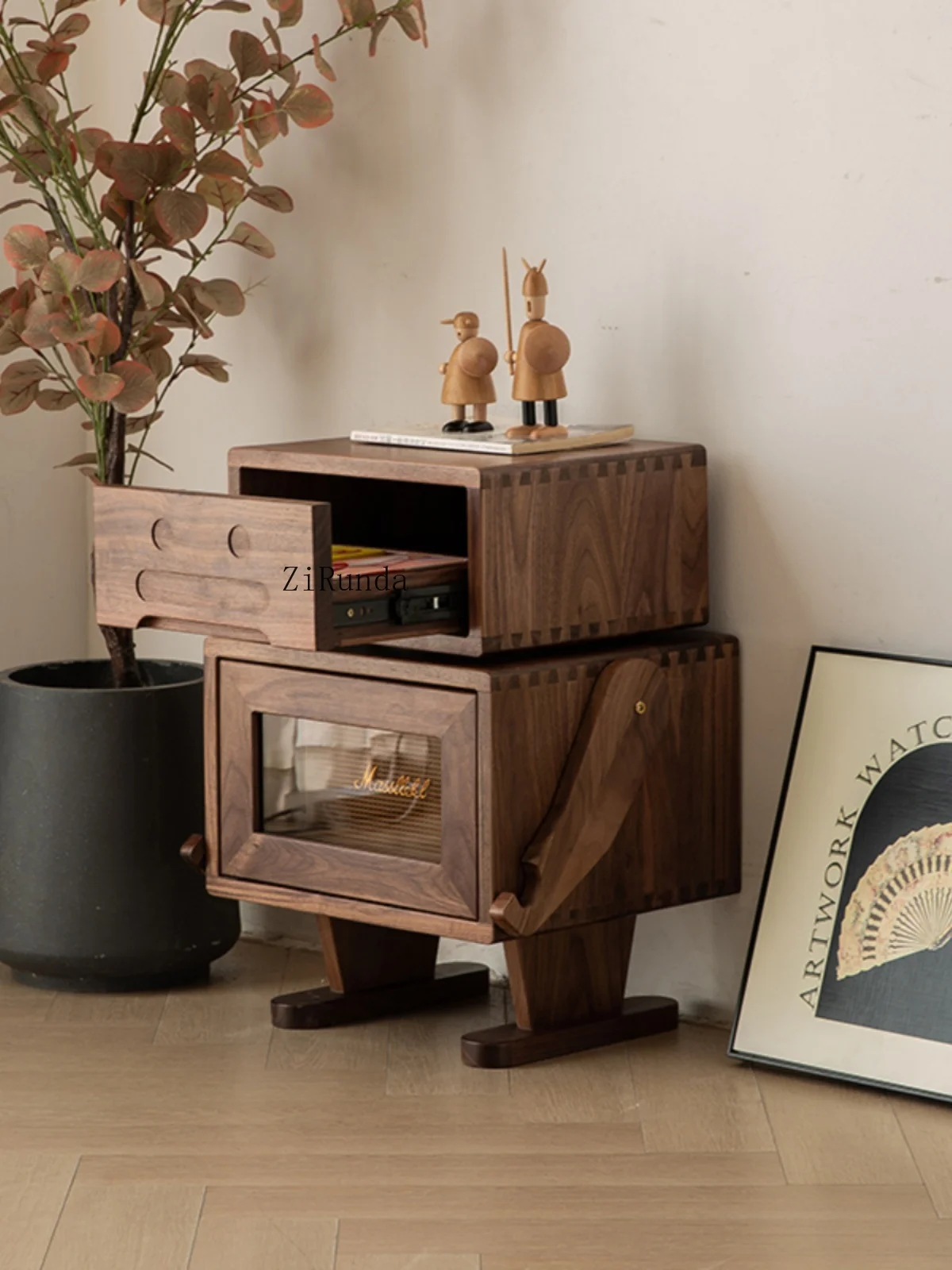 1 All solid wood bedside table, bedroom locker, living room creative sofa side, children's bedside table