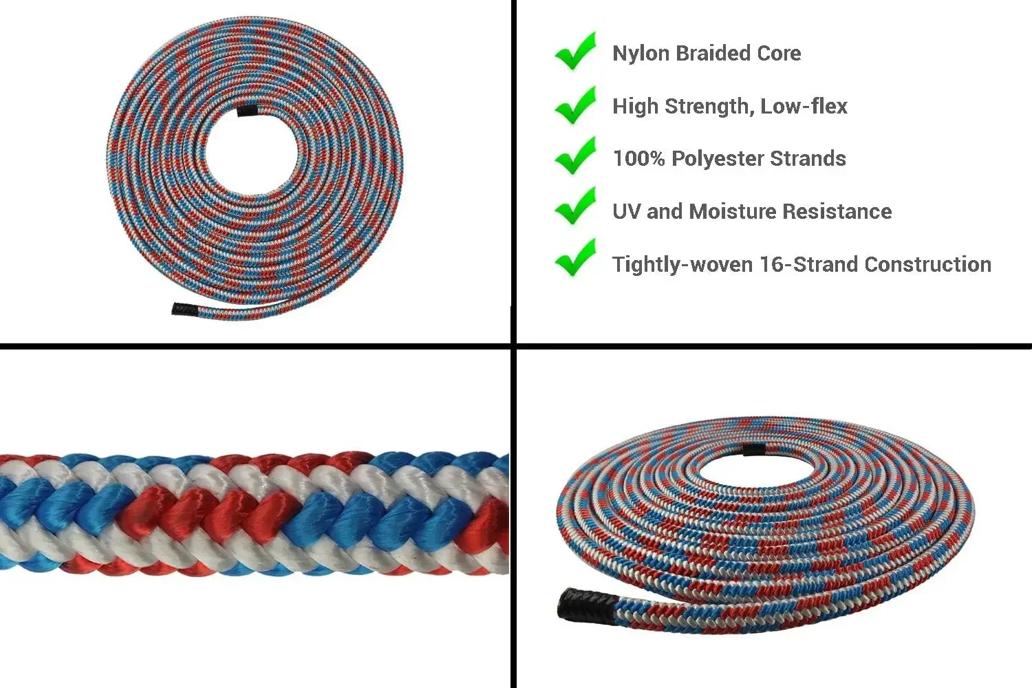 Arborist-16 Strand 12.7 mm (1/2 inch) Arborist-7000 lbs Breaking Strength-Static Climbing Rope Used for Arborists