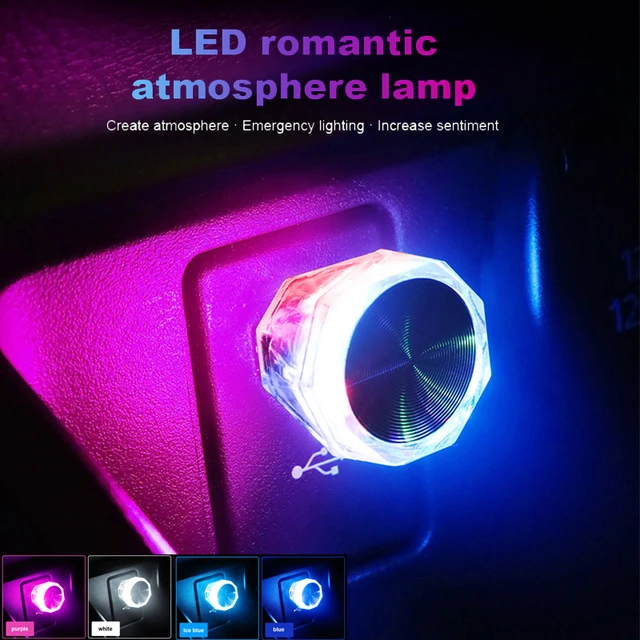 USB Stecker Auto Licht Mini LED Bunte Umgebungs Licht Neon Innen Lampen Auto  Atmosphäre Licht Computer Tragbare Auto Zubehör - AliExpress