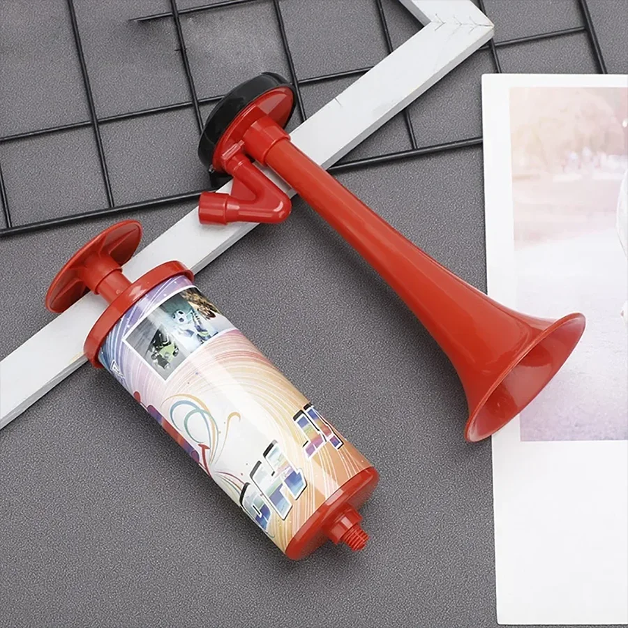 Sports Competition Cheering Horn with Air Pump Red Handle Loud Sound Supporter Durable Sports Horn Football Match Kids Toy