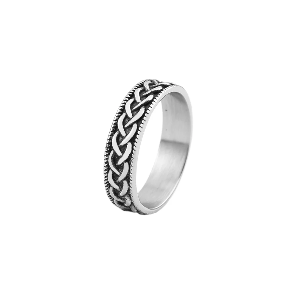 Vintage 316l Edelstahl Wikinger keltische Knoten ringe für Männer Frauen Punk Mode nordischen Amulett Ring einfachen Schmuck Drops hipping – Detail 2