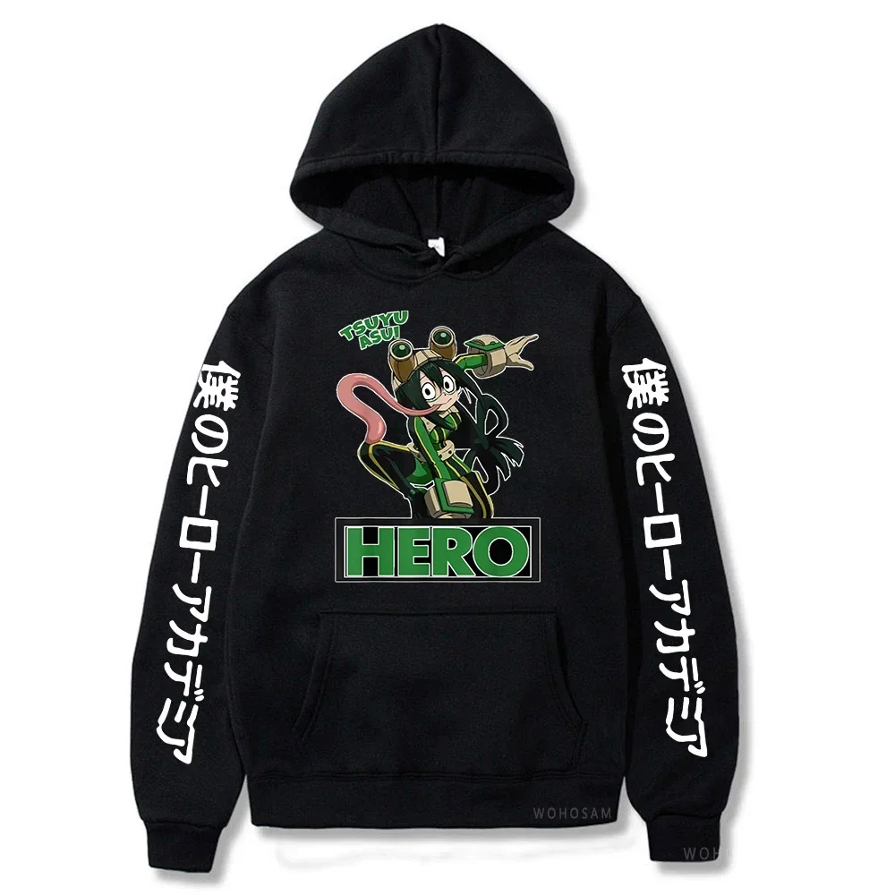 My Hero Academia Boku No Hero Academia Anime Hoodies Frauen Lustiges Mädchen Manga Tsuyu Asui Streetwear Harajuku Goth Lose Sweatshirt – Detail 2