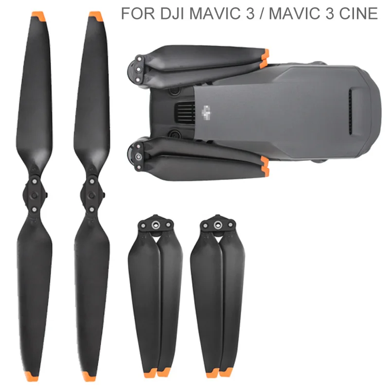 Hélices DJI Mavic 3 9453F montées sur un drone, montrant leur profil aérodynamique