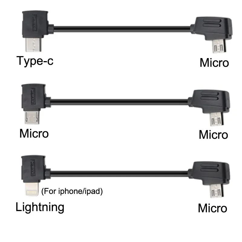 Xiwai Cavo Dati Per Telecomando DJI Mavic Pro/Platinum - Type-C A Micro USB Angolare 30 Cm - Accessorio RC