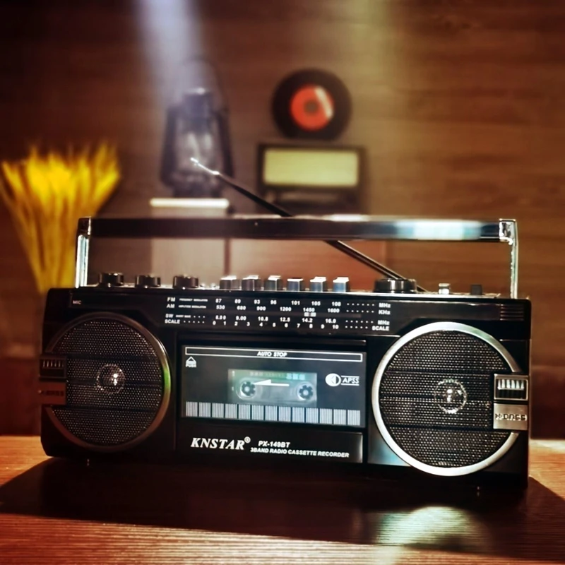 RetroTapeRadioBluetoothSpeakerPortableRecorderAMFMSWMulti