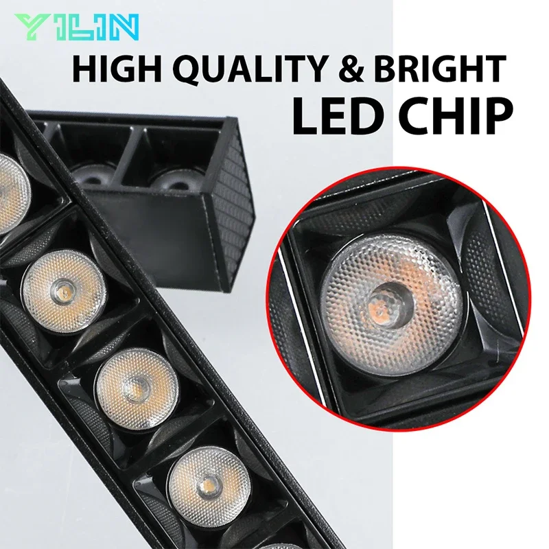 LED Magnet Track Light Embedded Magnetic COB Linear Spotlight Rail Ceil Lamp Living Room Without Main Light Lighting Grille Lamp