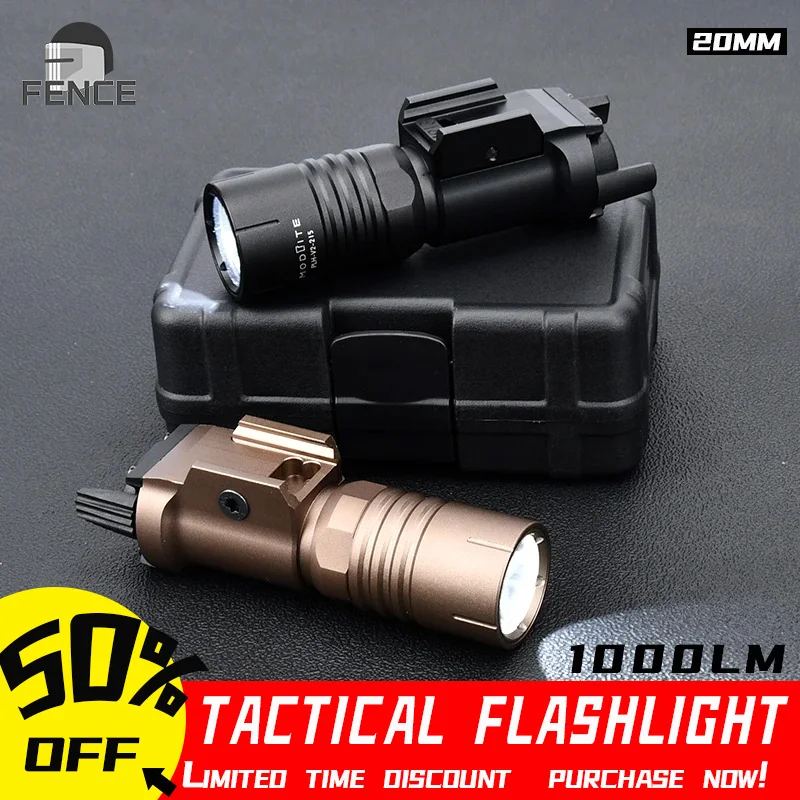 

Фонарик Тактический с Рельсом 20 мм, 1000 лм