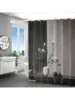 4pcs Modern style printing Shower Curtain Set With 12 Hooks, Anti-Slip Bathroom Mat, U-Shaped Toilet Rug, Bathroom Curtain Set 5