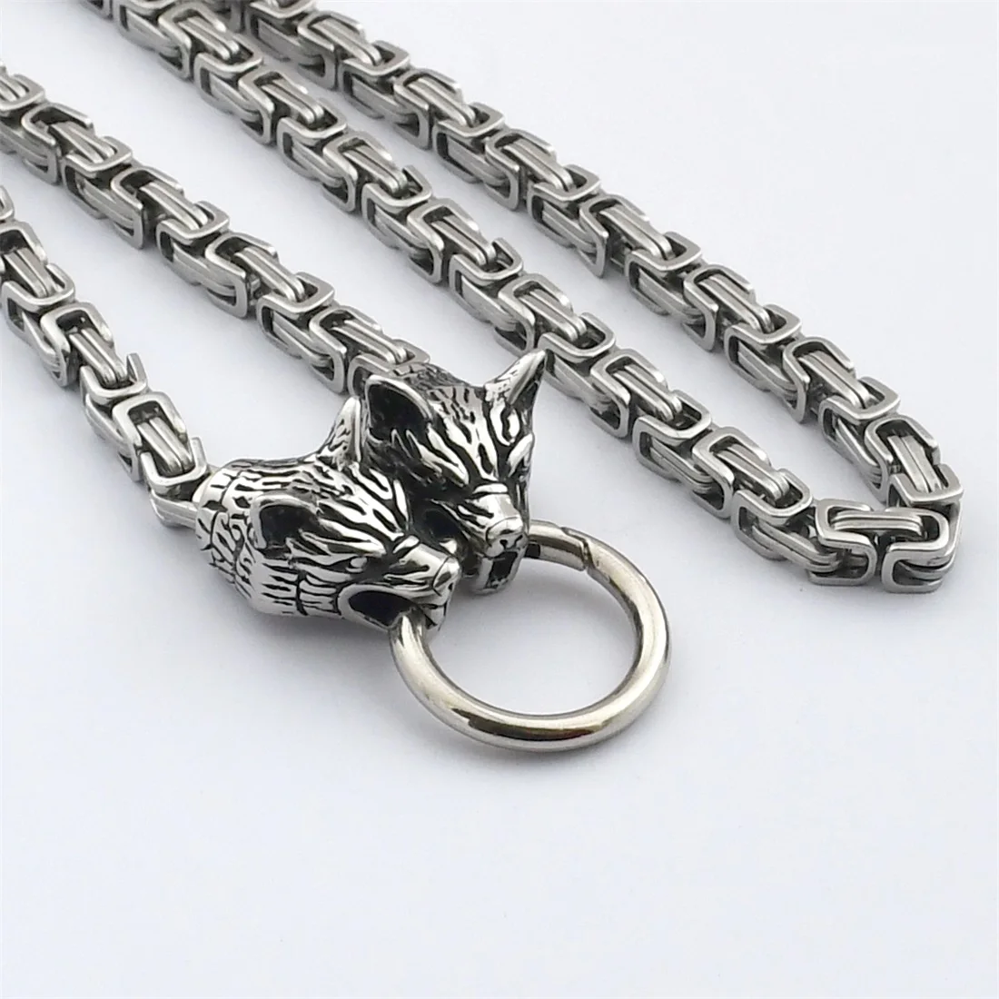 Nordic Celtic Wolf Men's Stainless Steel Necklace Viking Warrior Crow Pendant Amulet Accessory Viking Rune Jewelry
