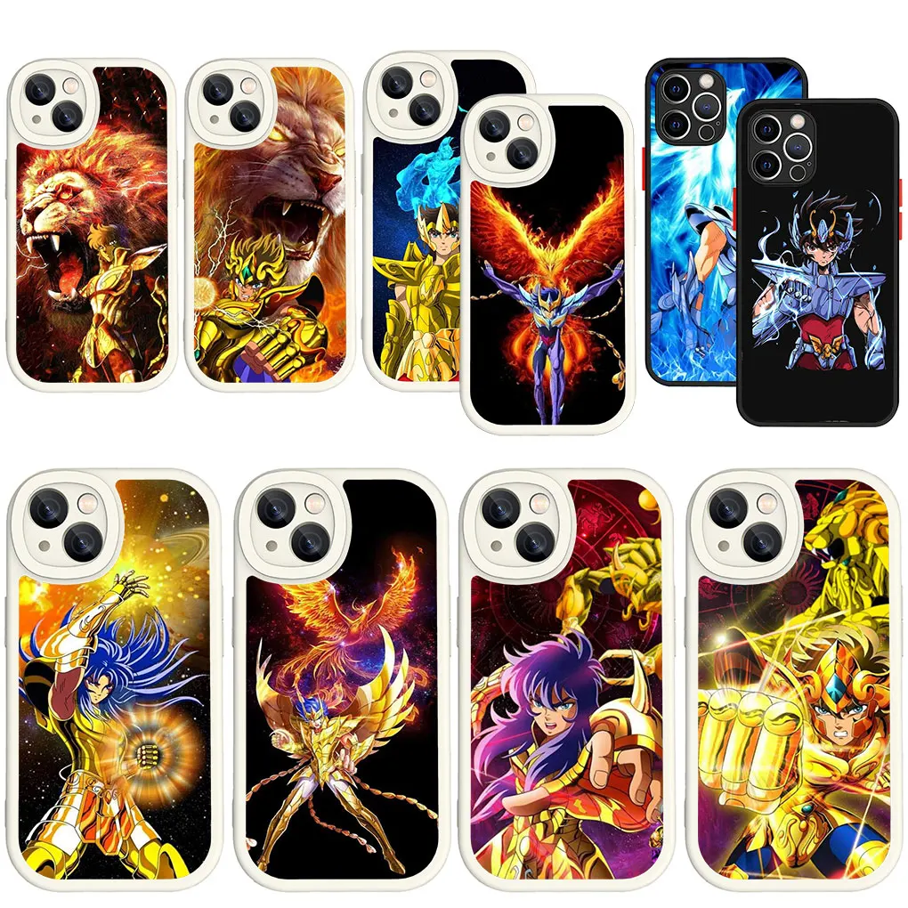 Saints Anime Seiyas White Black Soft Phone Cover Per Apple Iphone 15 14 Plus 13 12 11 Pro Max + 14 + 15 + Silicone Casec