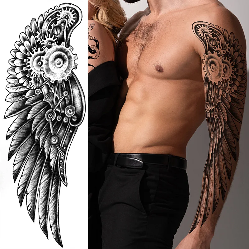 Big Size Arm Tattoos Lion Skull Rose Waterproof Full Cover Arm Temporary  Tattoo Stickers for Men Wild Wolf Tiger Tattoos