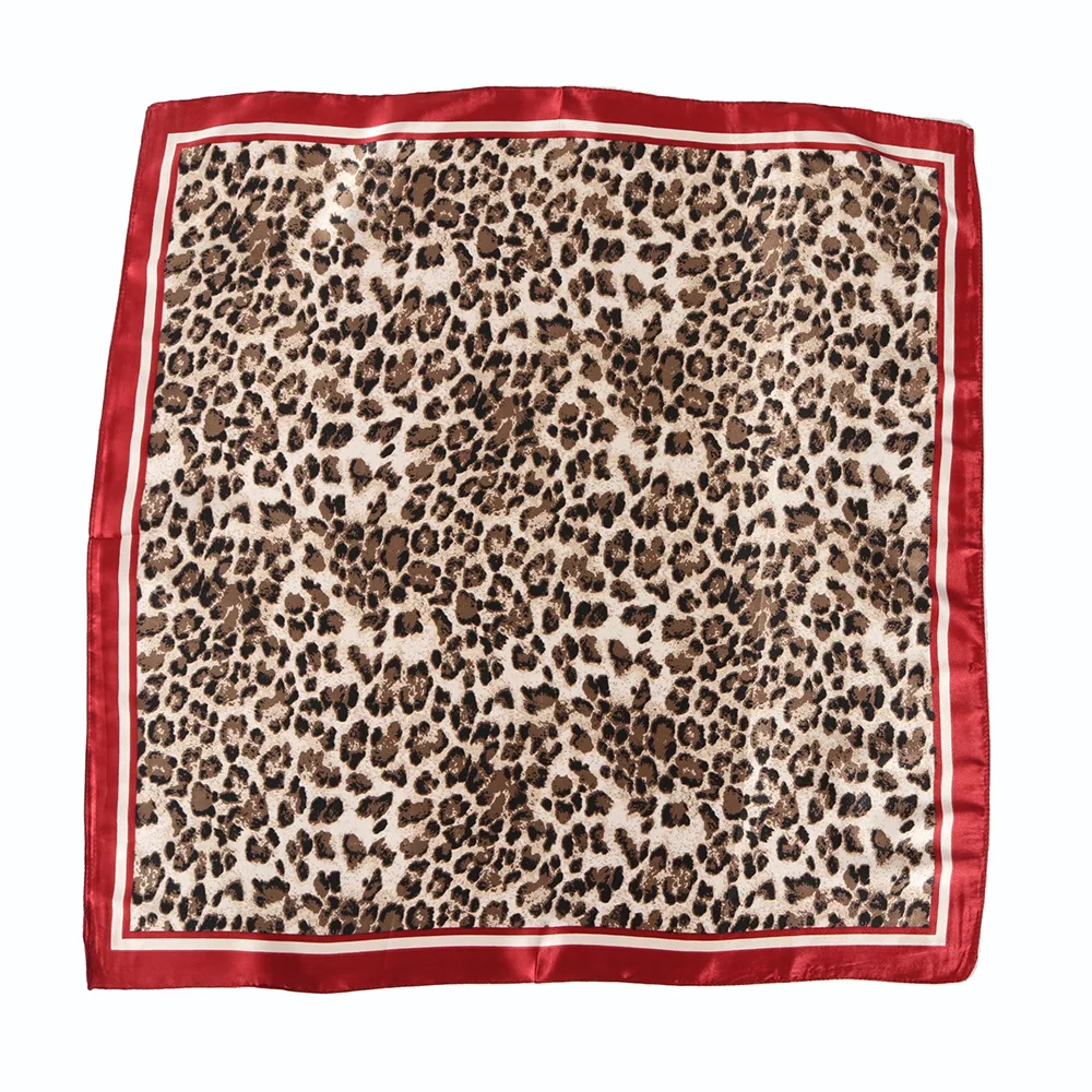 Printed Scarf 60*60CM Leopard Printing Bandanas Hair Bands For Ladies Women Square Satin Scarf Fashion Turban Headband