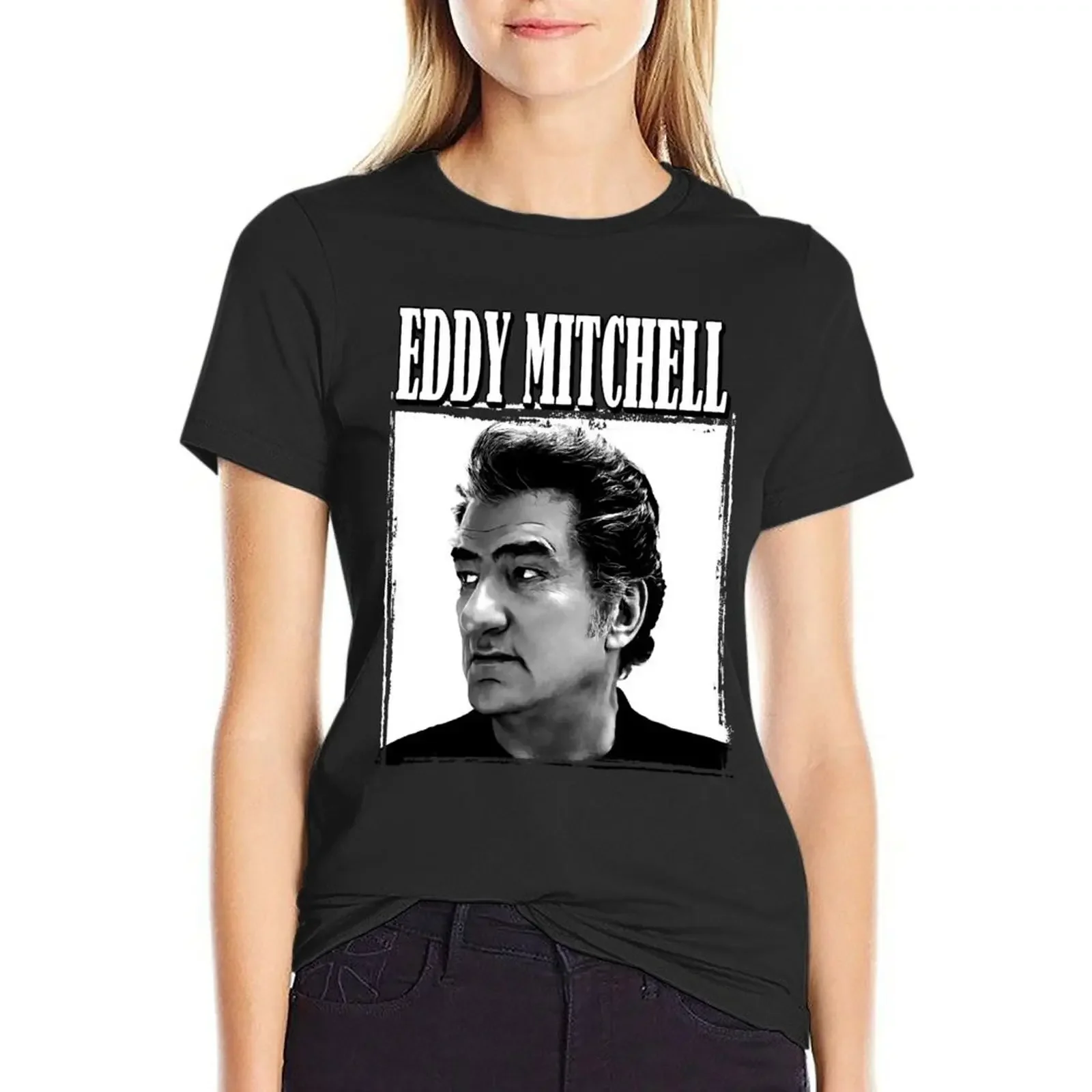 

Eddy Mitchell T-Shirt summer top lady clothes vintage clothes Women t shirt