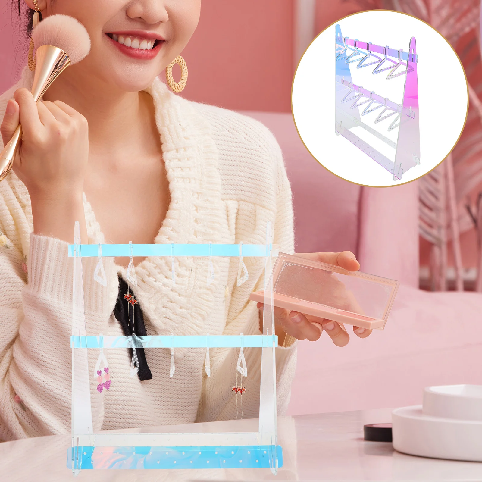 

1 Set Jewelry Stand Holder Necklace Earring Bracelet Ring Hanging Organizer Jewelry Rack