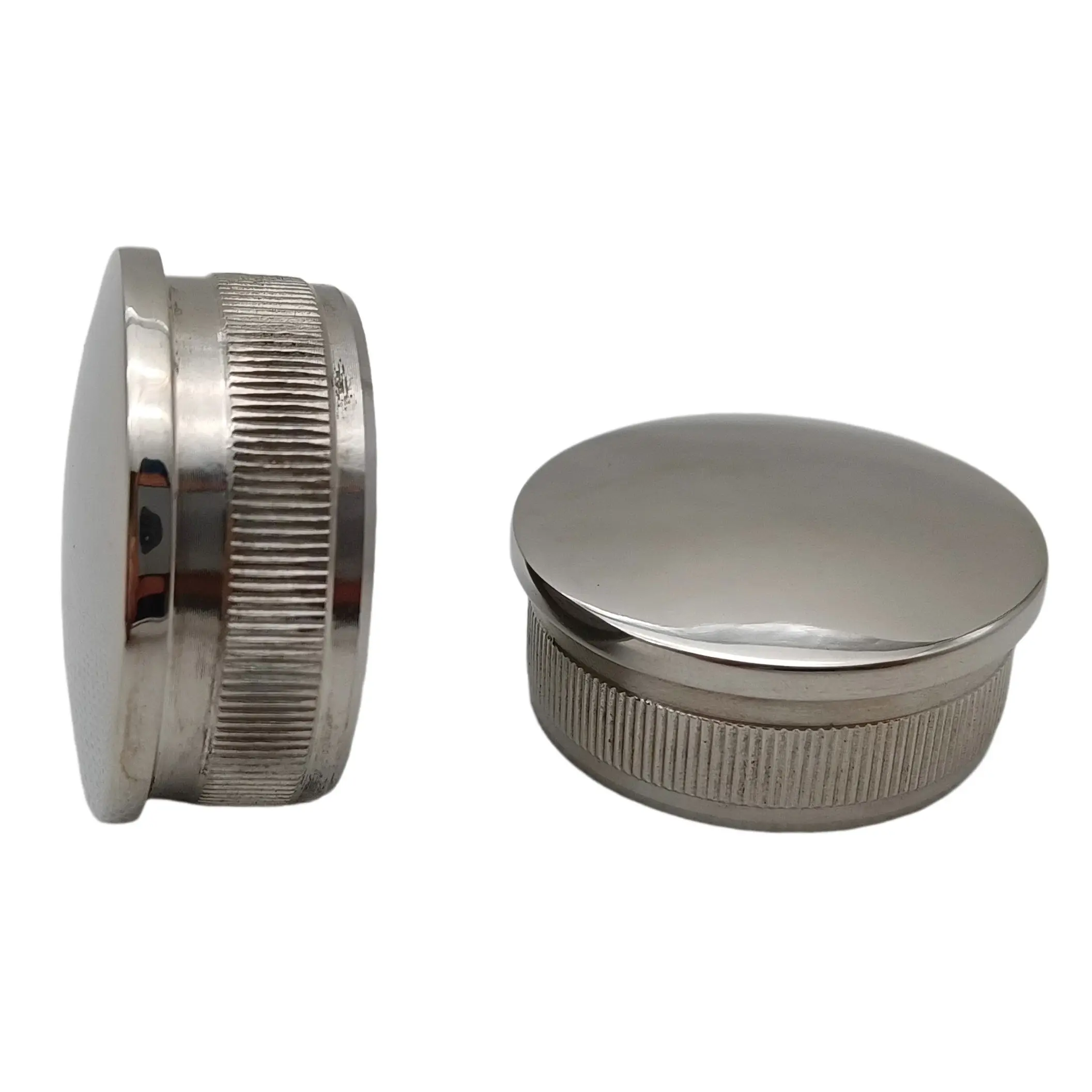 2 PCS Stainless Steel Handrail End Cap Knurled Self Grip for Stair