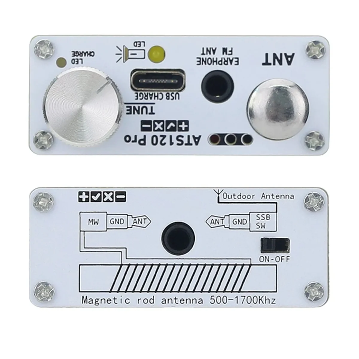 ATS120-Pro 공식 라이센스 SI4732 FM SSB 풀 밴드 라디오 리시버 디지털 디코더, 등록 코드 포함, V4.1X