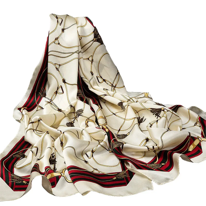 Хиджаб из шелка тутового шелкопряда роскошный брендовый женский шарф шёлковый