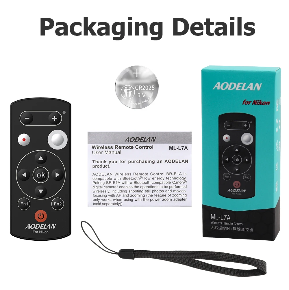 Replace ML-L7 Wireless Bluetooth Camera Remote Control Shutter Release for Z30