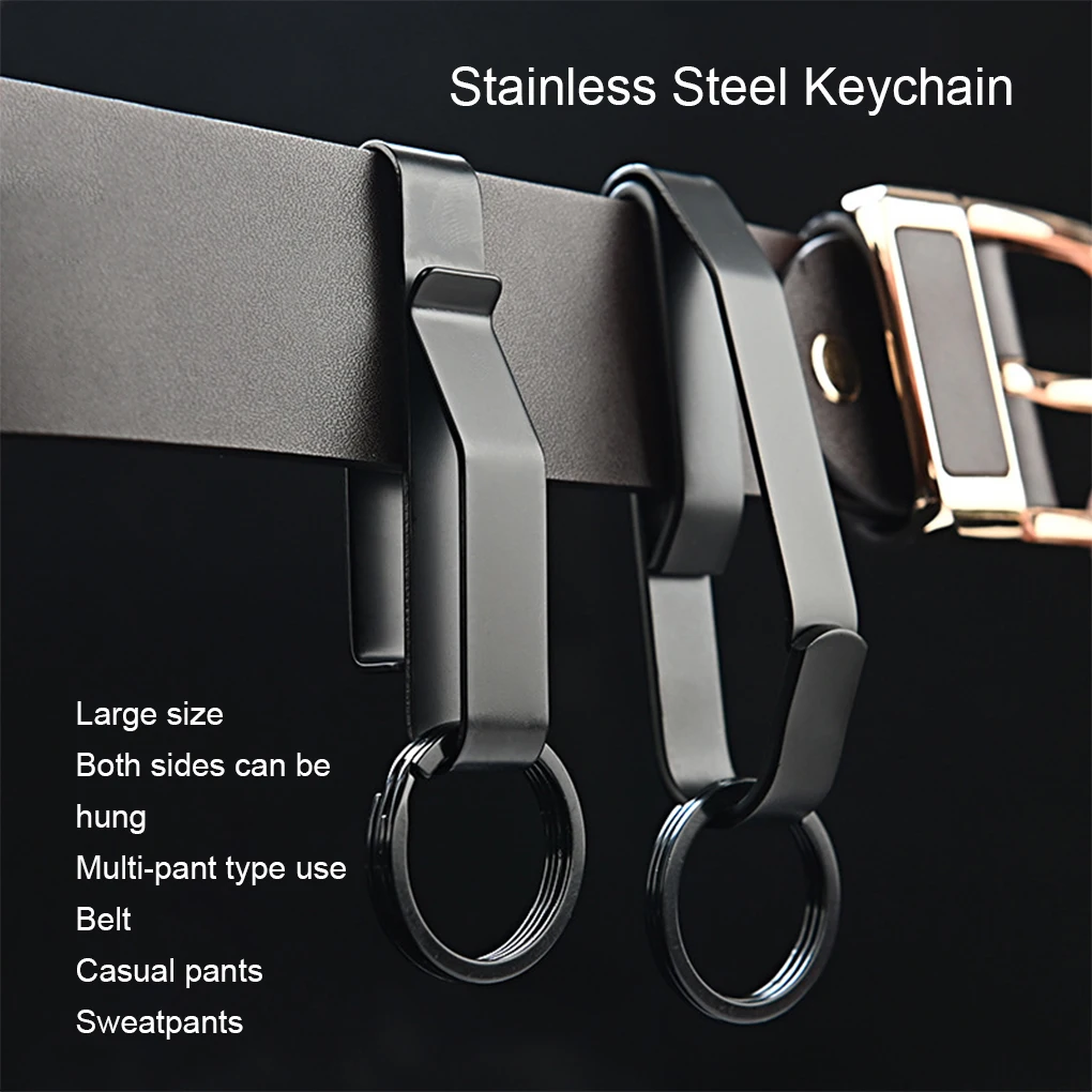 Stainless Steel Key Ring Belt Clip Keychain Waist Hanging Buckle Car
