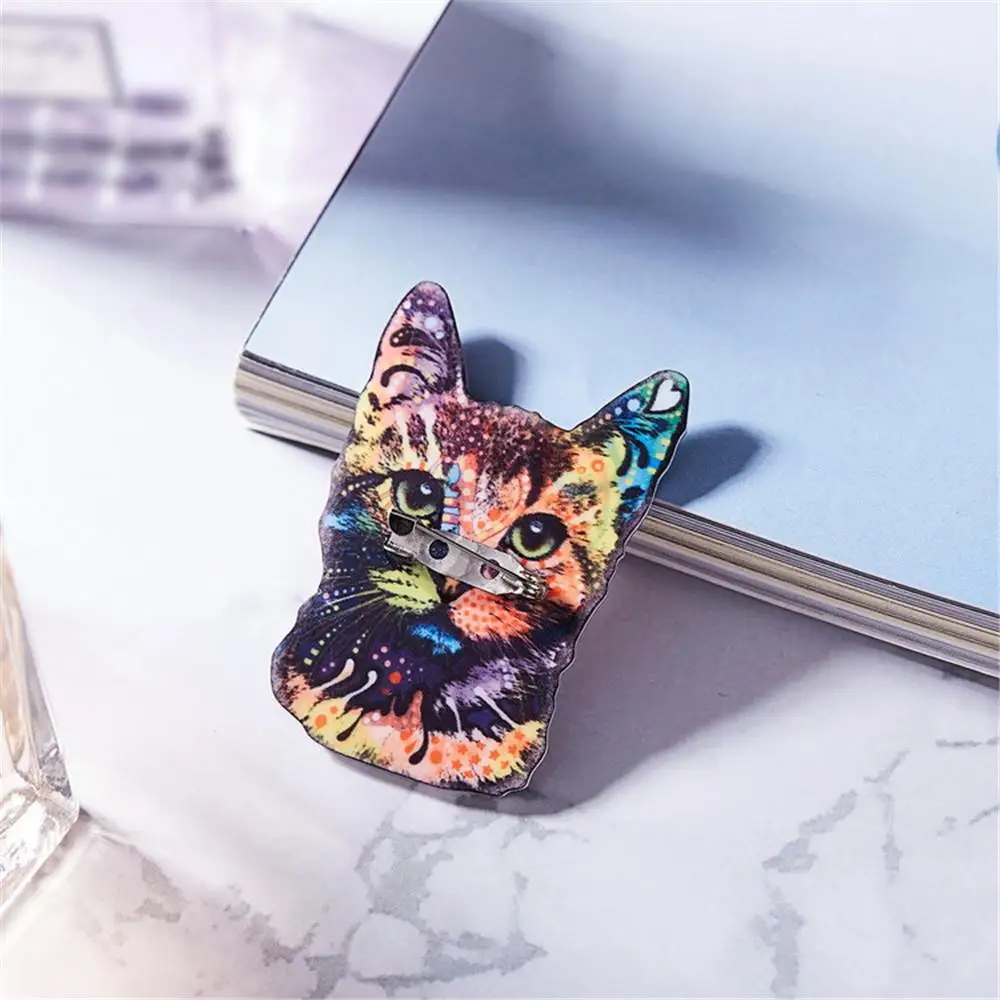Wild Fashionable Multicolor Elegant Acrylic Sparkling Cat Brooch For Women Women's Jewelry Popular Fashion Versatile Rhinestone 2