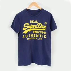 UK Superdry Extremely Dry Men's Summer Fashion Brand Printed Letter Short Sleeved T-shirt Cotton Slim Fit Round Neck T-shirt