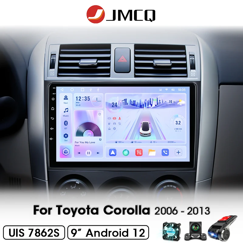 Car Android Radio Multimedia Player For Toyota Corolla 2006 2007 2008 2009 2010 2011 2012 2013 GPS Navi 2din Android 12 Carplay