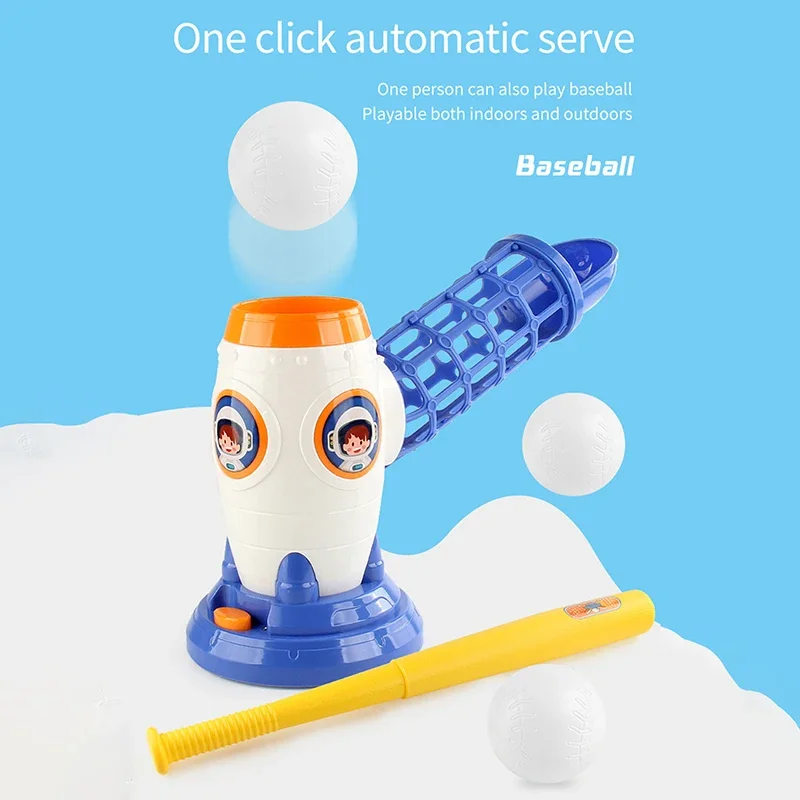 Sport Baseball Toy Base Ball Luancher T-Ball Pitching Machine Ball Launcher Kids Outdoor Sports Toys for Throw and Catch