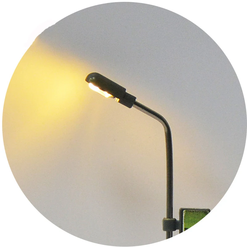 5Pcs Miniatrue 광고 조명 3V LED 가로등 조명 가로등 기둥 모델 키트 철도 기차 마이크로 풍경 디오라마 레이아웃