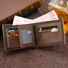 New Men's Wallet Short Cross Section Tri-fold Stitching Multi-card Zipper Coin Purse Wallet Passport Cover 3