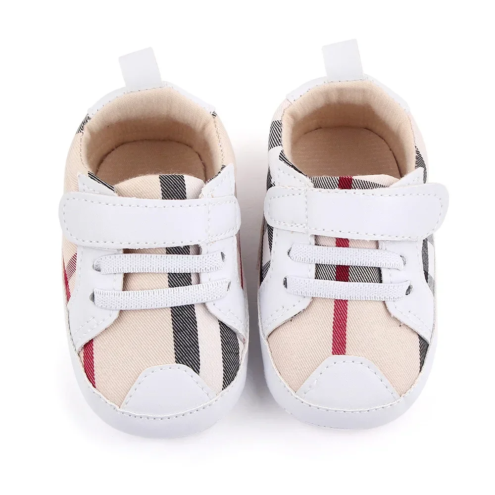 Baby Shoes Soft Soles Autumn Fashion Plaid Comfortable Cotton Anti-Slippery First Walking