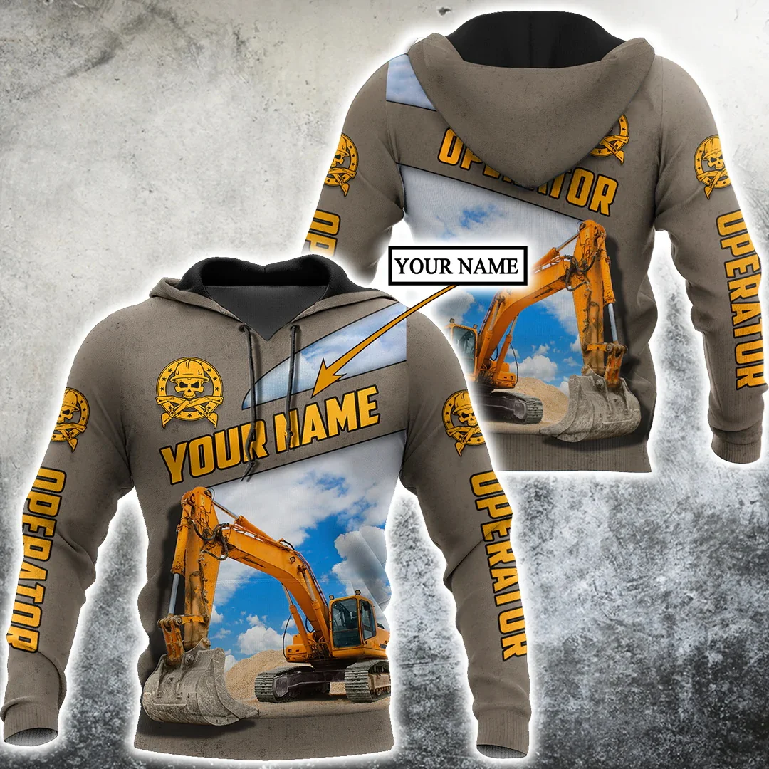 Angepasst Name Bagger Operator 3D All Over Gedruckt Männer Hoodie Unisex Mit Kapuze Sweatshirt Streetwear Casual Zip Hoodies DK513 – Detail 13