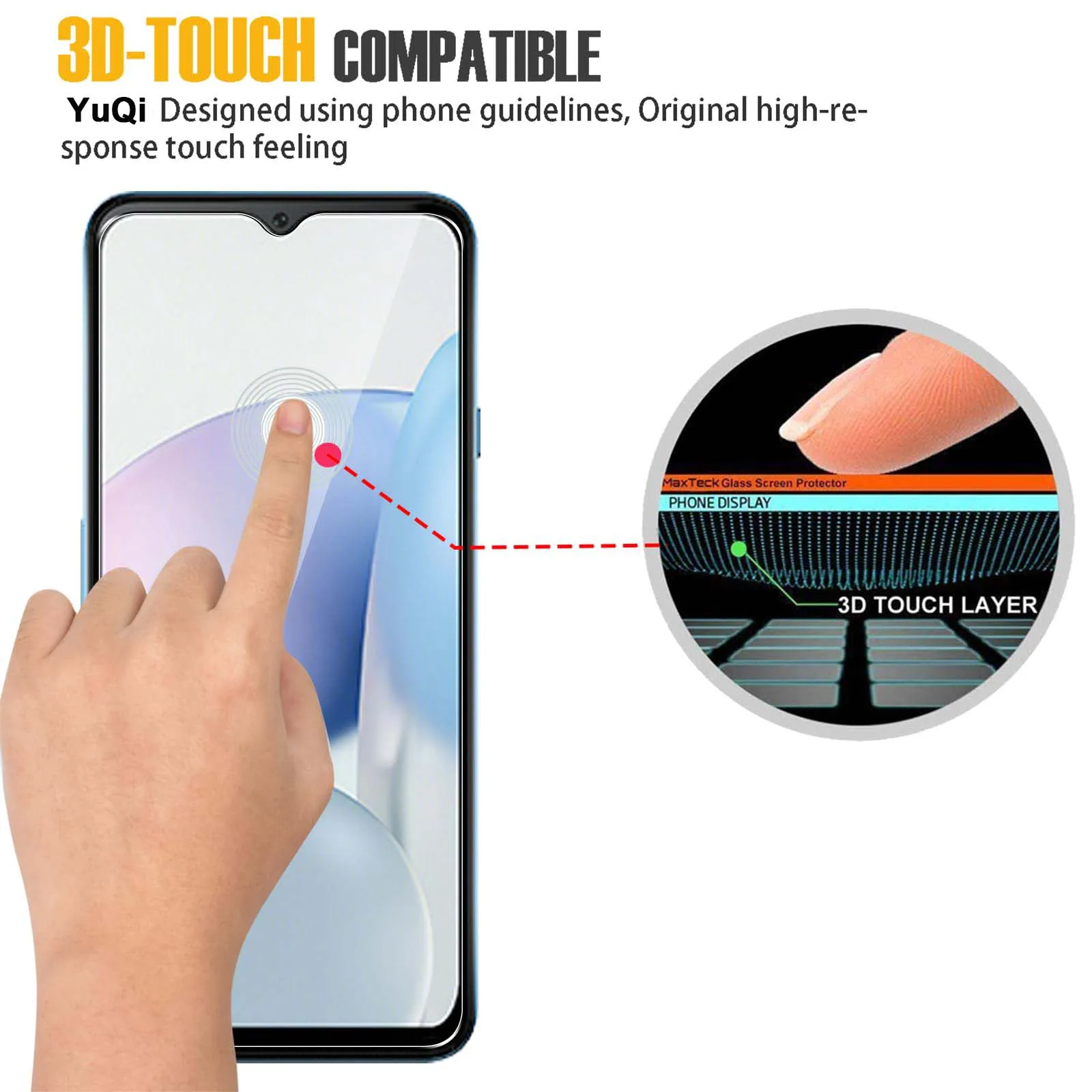Ultra-Clear Tempered Glass Screen Protector - High Aluminum 9H Hardness, Case-Friendly Design