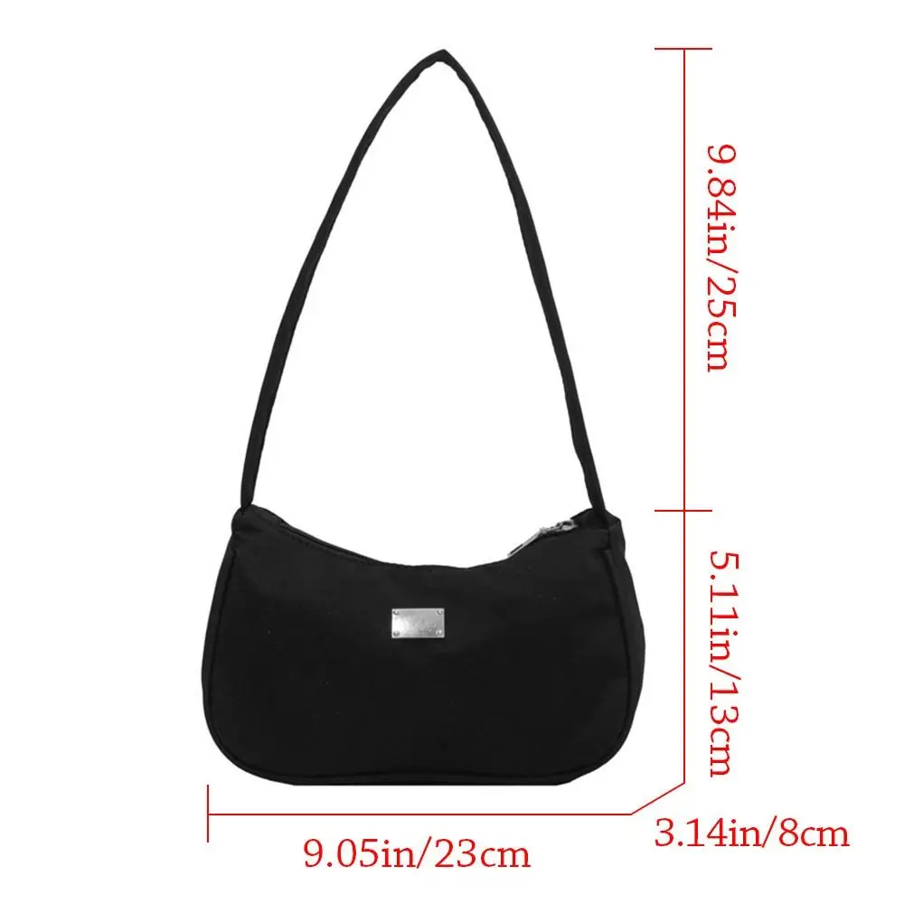 여성용 미니 레트로 숄더백, 메신저 핸드백, 나일론 언더암 백