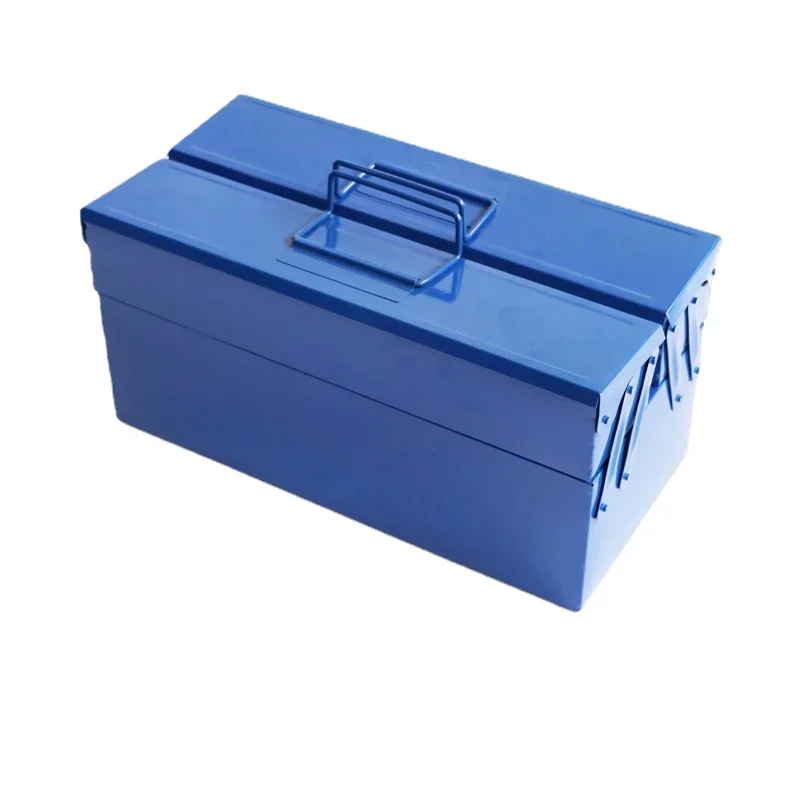 

Metal Toolbox Portable 3-Tray Cantilever Steel Tool Box Tool Storage Organizers for Home Electrician Hardware Repair 34x16x15cm