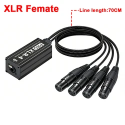 RJ45 to 4 - Channel XLR Audio Cable Extender for Stage and Studio Lighting & Sound (XLR Femate)
