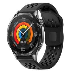 Breathable Silicone Sport Watchband Bracelet Strap for 20mm (Black)