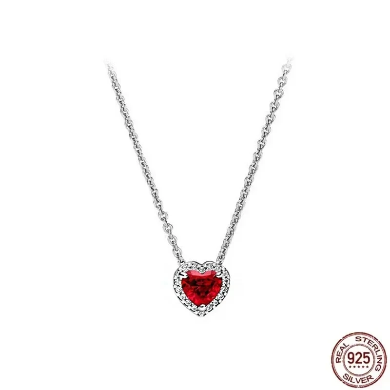 Classic 925 sterling silver heart-shaped series dazzling heart-shaped pendant necklace ring earrings charm women's jewelry gifts
