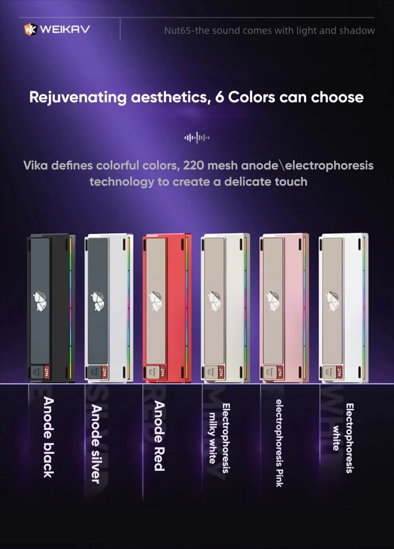 Rainy65 NUT65 Mechanical Keyboard Aluminum Kit 68% Layout HotSwap Three Mode Rgb Gaming Keyboard FR4 E-sports Accessories