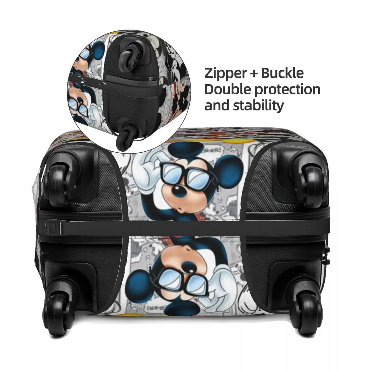 Custom Mickey Mouse Luggage Cover Protector Funny Travel Suitcase Covers for 18-32 Inch 3
