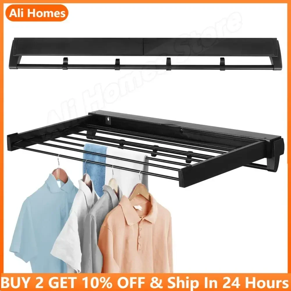 Invisible Wall Mounted Laundry Drying Rack Wall Saver Plastic