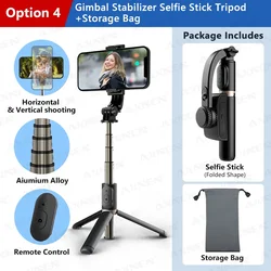 Handheld Mobile Phone Holder & Video Gimbal Stabilizer with Foldable Tripod Functionality (With Storage Bag)