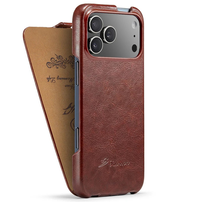 Vertical Flip Leather Case - Retro Vintage Business Fold-up Cover