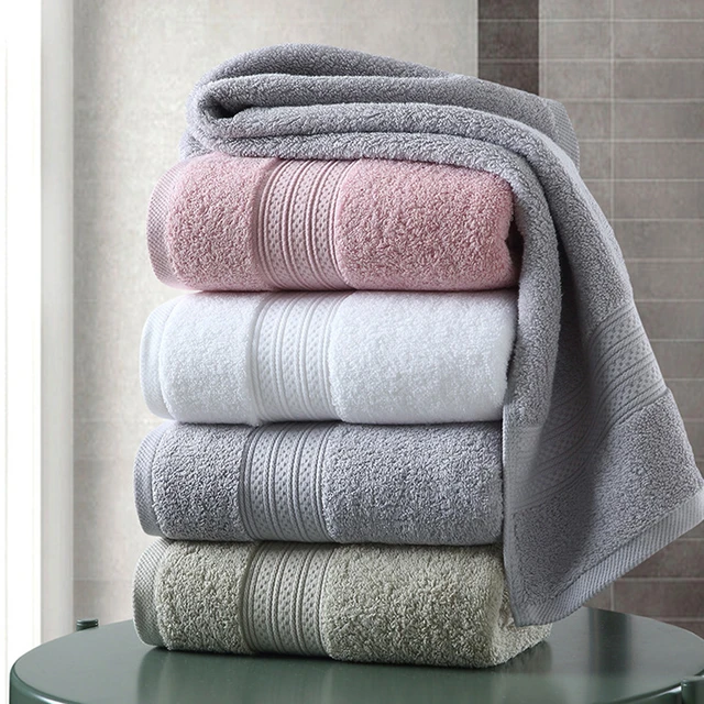 Large Thick Towel Set Solid Color 100% Cotton Bath Towel Bathroom Hand Face Shower  Towels For Adults Home Hotel toalla de ducha - AliExpress