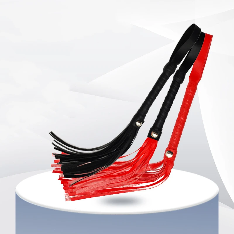PU Leather Pimp Whip Racing Riding Crop Party Flogger Hand Cuffs Queen Black Horse Riding Whip Equipment 2