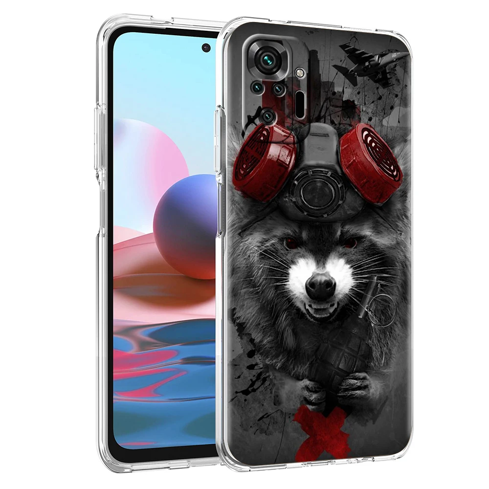Adorable Raccoon Transparent Phone Case - Soft Cover Shell Capas
