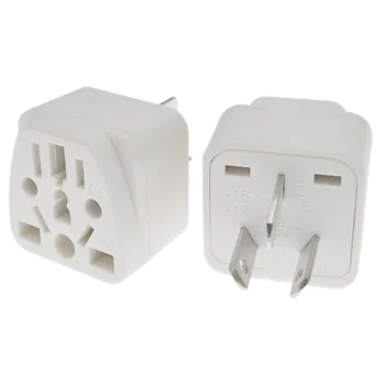 Adaptador de viagem australiano/china/nova zelândia, plugue iec tipo i eua/ue/reino unido/suíço/italia/japão para au conversor de energia de 3 pinos 10a/250v 1