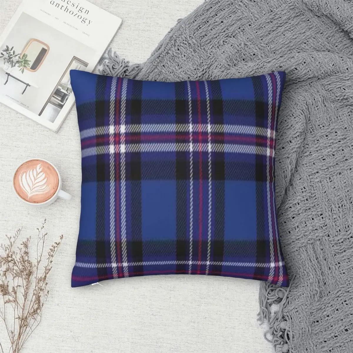 Rangers Tartan Square Pillowcase Polyester Linen Velvet Pattern Zip Decor Throw Pillow Case Home Cushion Cover 45x45 4