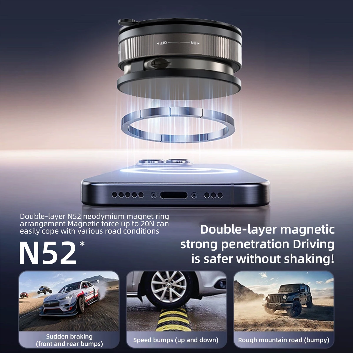 Foldable 360° Adjustable Car Phone Holder with Vacuum Suction